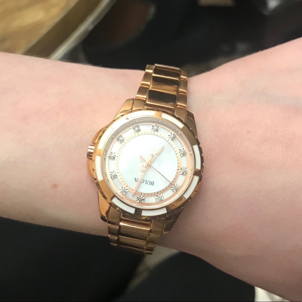 Bulova Classic Diamonds Rose Gold Ladies Watch - Picture 6 of 10